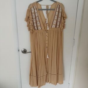 Free People Beige Boho Dress
